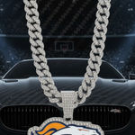 NFL  Denver Broncos 20Inch Necklace Pendant Cuban Chain Link Football Jewelry Photo 0