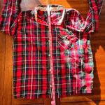 Victoria's Secret  Red Plaid Long Sleeve Button Down Christmas Pajama Top Size L Photo 9