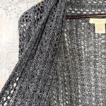 Arden B  Open-Knit Long Cardigan Drawstring Waist Size S Gray Duster Sweater Photo 6