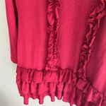 cupio  Women's Ruffle Cardigan Sweater Red Size M Photo 2