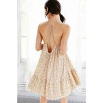 Urban Outfitters Out From Under Slip Dress Womens S Cream Tan Gauze Tiered Dot Print Beach Boho Photo 3