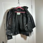 Women’s XL/XXL vintage leather fringe biker jacket Black Photo 8
