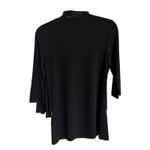 Peck & Peck  Black Drape Blouse Black and‎ White Inset Sz Small Photo 1