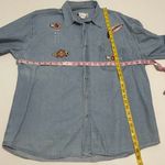 Infinity Fashions Vintage Denim Shirt Embroidered Western Long Sleeve Large Blue Photo 11