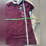 Nordstrom Mine Dress Mini Shift Embroidered Floral Collar Short Sleeve Navy Photo 1