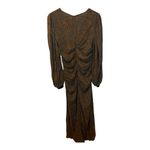 Nu Denmark Rin Sustainable Dress Size Small Ruched Toffee European Brown Black Photo 3