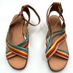 Madewell The Samira Multicolor Rainbow Strappy Leather Ankle Flat Sandals Photo 2
