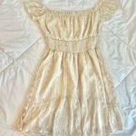 Beautiful off the Shoulder Dress Tan Size L Photo 0