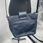 Leather cross body navy‎ blue bag Photo 0
