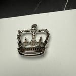 Rhinestone Regal Royal Crown Silver Tone Brooch Pin Photo 9