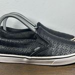 Vans Women's Black Perforated Leather Slip Ons size 7 Photo 0