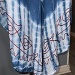 Emily Tracy Distressed Blue Tie Dye Sleeveless Embroidered Dress Swim Cover OS Size undefined Photo 6