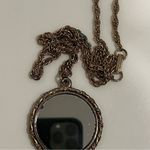 None Vintage Doublesided Monogrammed mirror necklace, Estate Jewelry 11.5”L Photo 6