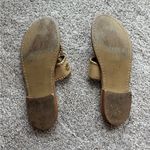 Jack Rogers Cream and Brown Sandals with Perforated Leather Strap Photo 1