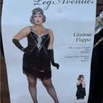 Leg Avenue Glamour Flapper Halloween Costume Dress Black Silver Plus Size 1X-2X Photo 3