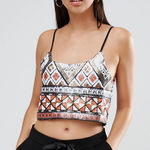 WYLDR ASOS  Small High‎ Hopes Sequin Printed Cami Cropped Top New NWT Photo 0