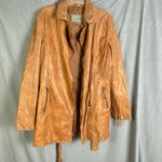 Bod Christensen 100% Leather Tan Caramel Moto Coat Belted Asymmetrical L Brown Size L Photo 10