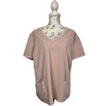 Jaanuu ‎ Scrub Top Short sleeve Pink J96242 3 pocket Sweetheart Neck Size 1X Photo 2