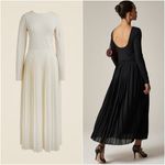 J.Crew  Pleated Ballet Maxi Dress Stretch Cotton Natural Long Sleeve Medium NWT Photo 1