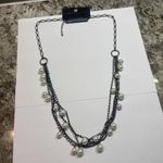New York And Company NWT Statement Costume Beaded Necklace Black / White Bead Photo 0