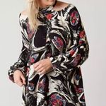 Free People Tunic Mini Dress XS Drift Away Cold Shoulder Balloon Sleeves Boho Photo 4