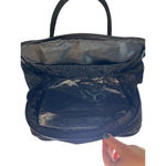 Lancôme Black Pinstripe Train Case Travel Makeup Bag 12x9 Cosmetic Organizer Photo 9