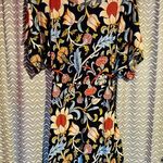 BCBG MAXAZRIA | Navy Blue Woodblock Women's Floral Kimono Dress, Size XS Photo 0