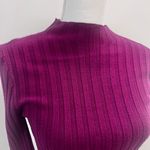 Forever 21 Fushia / Purple Ribbed Cropped Mock Neck Sweater Long Sleeve Sz Medium Photo 1