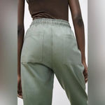 ZARA  Green‎ Pull On Elastic Drawstring Waist Jogger Style Trousers Photo 2