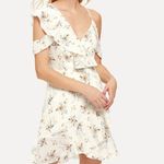 ✨HP✨Asymmetric Shoulder Flounce Wrap Dress✨ Blue Size L Photo 1