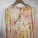 Flying Tomato  Dress Women M Pink Orange Floral Living My Best Style Ruffle Mini Photo 4