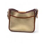 Brighton Vintage Cream Pebbled Leather Bag With Brown Croc Trim Crossbody Purse Photo 2