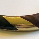 Vintage Gold Tone Flat Chain Enamel Necklace Photo 3