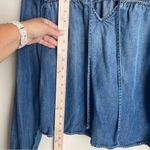Cloth & Stone  Chambray Denim Blouse Size XS Smocked with Ruffles Blue‎ Photo 7