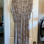 Kona Sol  Brown Tan Plunge Neck‎ Sleeveless Swim Coverup Photo 3