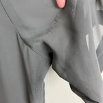 Norma Kamali  Blouse Womens XXL Gray Sheer Button Down Ruffle Bib Whimsical‎ Photo 6