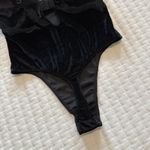 Victoria's Secret Victoria’s Secret Rhinestone Pushup Bodysuit Sz M Medium Black Velvet High Leg Photo 5