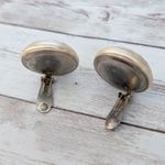 Vintage Clip On Earrings Light Golden Tone Large Chunky Statement 1 & 3/8" Gold Photo 5