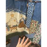 Handmade VINTAGE Denim Christmas Shirt Button Up Embroidered patchworks  4xL Photo 12