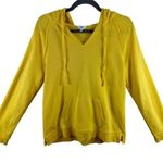 Crown & Ivy Bright Yellow Long Sleeve Hooded Hand-Warming Pouch Sweatshirt Sz L Photo 0
