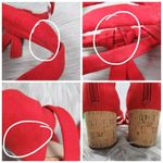 Nine West Give It To Me Red Suede Strappy Cork Heel Sandal Women’s Size 7.5 Photo 10