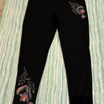 Betsey Johnson  Black Leggings with Floral Design Photo 0