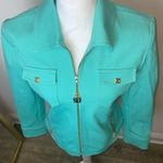 St. John Retail $500 RARE  Collection By Marie Gray Womens Teal Jacket Size P Photo 1