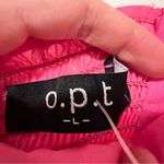 O.P.T. Pink Square Neck Puff Sleeve Cotton Barbie Pink Dress Size Large NWT Photo 3