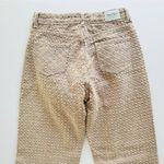 See See Paris Tan Perforated Jeans Size 38 Wide Leg High Waist Boho Western Cute Photo 5