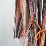 Sage THE LABEL Cardigan Medium Kimono 100% Cotton Stripe Beach Travel Boho NWT Photo 10