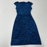 Ralph Lauren Lauren Dress Womens Size 4 Blue Print Twist Front Cap Sleeve Photo 1