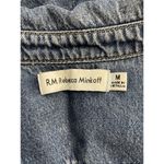 Rebecca Minkoff Jean Jacket Denim Shirt Crop Raw Hem Jewels Medium Photo 3