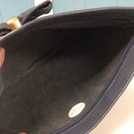 Vintage Antonia Designs navy blue leather clutch with‎ bow Photo 3