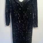 Faeriesty Women Long Dress Mermaid‎ Black Sequin Xl Velvet Sweetheart Neckline Photo 0